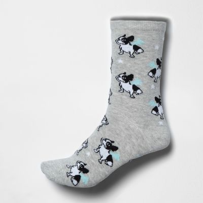 Grey pugs might fly socks